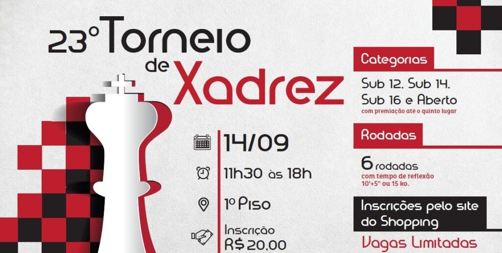 Shopping em Curitiba recebe torneio de xadrez no próximo sábado