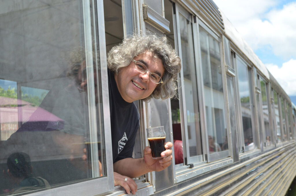 Samuel da Bodebrown no Beer Train - foto Cauby Ross passeio de trem