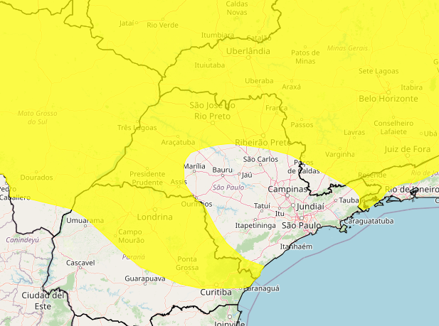 alerta amarelo tempestade parana