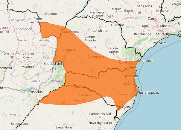 INMET emite alerta laranja de tempestade para o Paraná: ventos de até 100 km/h