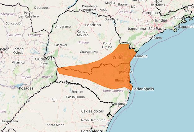 Chuvas intensas no Paraná mais de 60 cidades em estado de alerta