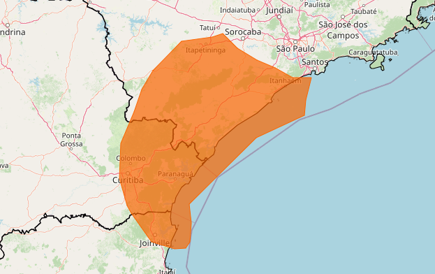 Alerta Laranja de acumulado de chuva: 29 cidades do Paraná em risco