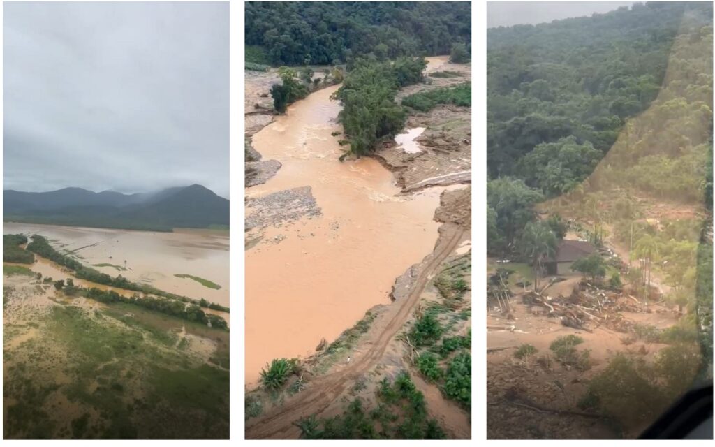 Vídeos mostram as regiões mais afetadas pelas chuvas no Litoral do Paraná